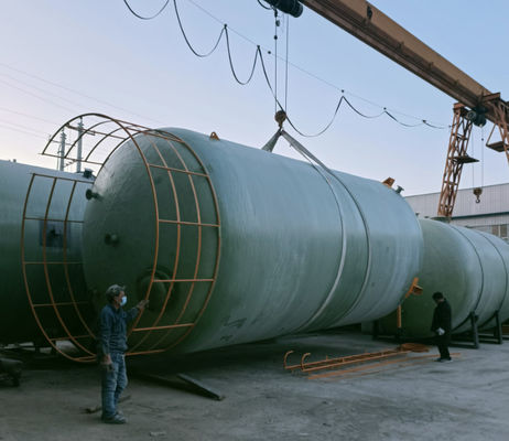Serbatoio di contenitore di acqua in fibra di vetro a pressione in FRP verticale Resistenza chimica