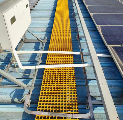 40x40x30mm Solar Roof Top Panel Mesh Passaggio pedonale Griglia in fibra di vetro