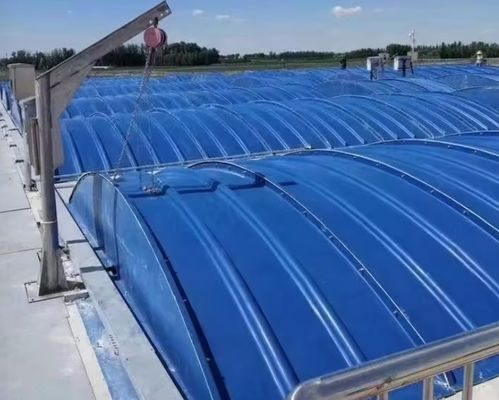 Piastra di copertura GRP per piscine di scarico professionali, cappa di raccolta gas