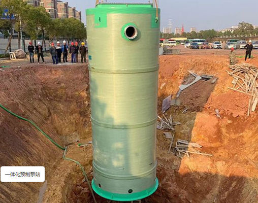 OEM Stazione di pompaggio integrata in FRP prefabbricata Stazione di sollevamento delle acque reflue commerciali