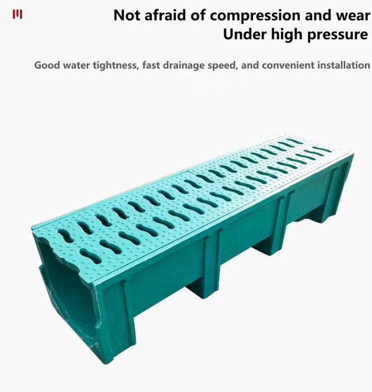 FRP GRP 200mm Fibra di vetro Freschi di drenaggio Griglie di scarico Rotole Anticorrosione Facile da pulire